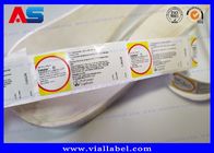 Etiquetas plásticas da garrafa da medicina do tubo de ensaio das ampolas da farmácia, etiquetas injetáveis do rolo dos ePeptidees