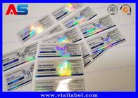 Etiquetas personalizadas da garrafa do ePeptidee anabólico, etiquetas de vidro 10ml do holograma do tubo de ensaio 3D