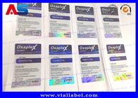 Holograma da etiqueta do comprimido das tabuletas de Anavar Oxandrolone 50 que imprime o uso farmacêutico impermeável