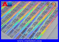 10 ml de Holograma Prateado Evidente de Manipulação Etiquetas de Segurança Com Códigos de Rastreamento Impressão Holográfica 3D
