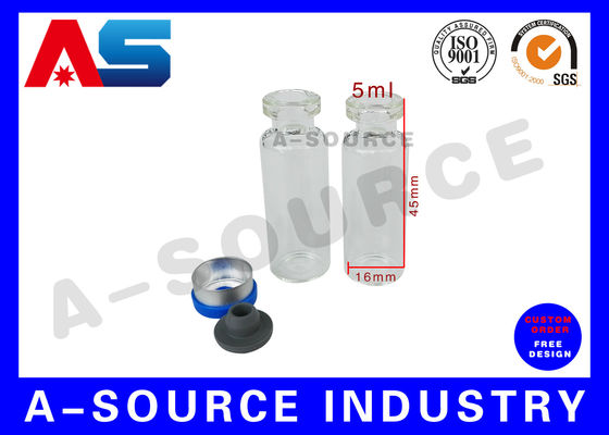 Frascos de Vidro de 5ml Frascos de Vidro Pequenos Com Rolha de Borracha E Tampa de Plástico de Alumínio 13# Para Peptídeos / Sarms