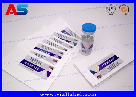 CMYK White Pearl Film 10ml Etiqueta do frasco para frascos de injecção Etiquetas personalizadas para frascos de 10ml