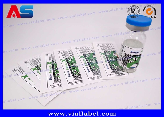 CMYK White Pearl Film 10ml Etiqueta do frasco para frascos de injecção Etiquetas personalizadas para frascos de 10ml