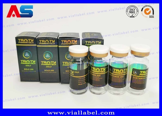 Farmacêutico Peptido Sarms Vial de papel Caixa de Embalagem Logotipo Holograma Revestimento UV Etiquetas de garrafas de 10 ml