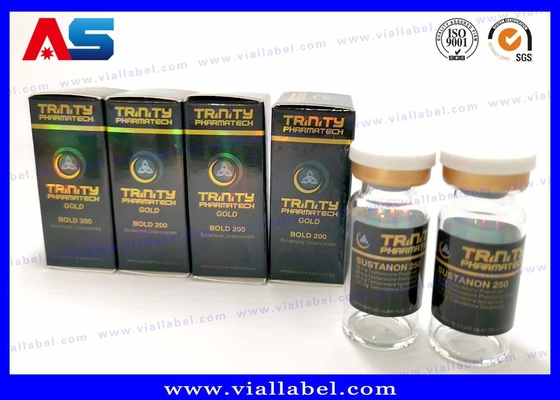 Farmacêutico Peptido Sarms Vial de papel Caixa de Embalagem Logotipo Holograma Revestimento UV Etiquetas de garrafas de 10 ml