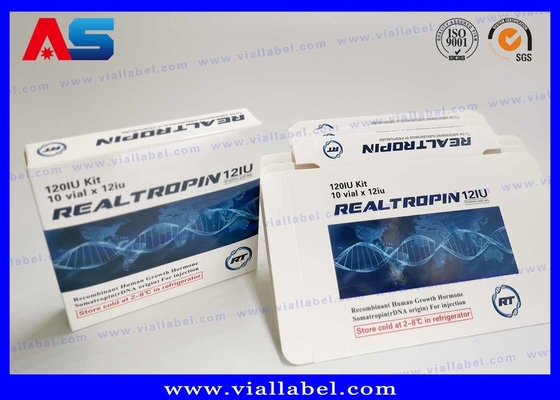 Desenho Farmacêutico Impressão Somatropina Hcg 2 ml Vial Caixa Embalagem Com Rótulo Caixa de embalagem em papel de musculação
