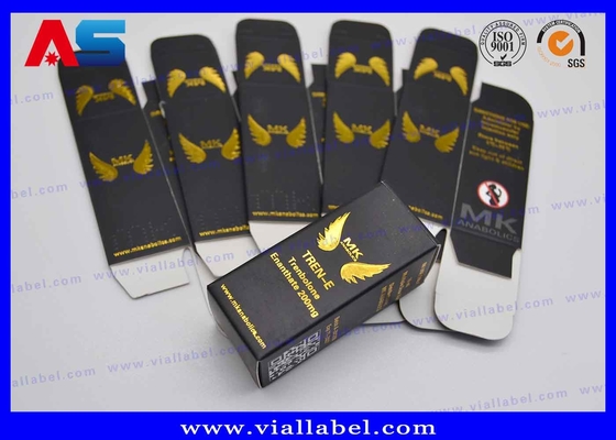 Construção Muscular Matt Ambalagem de frasco para frasco de vidro de ouro preto Caixa de embalagem de cartão 10 ml Caixa de embalagem de medicamentos 20 ml