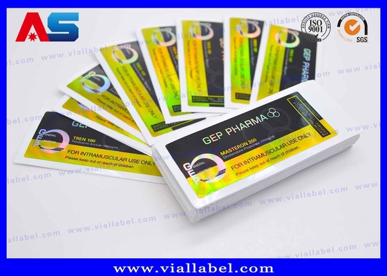 Etiquetas de frascos para frascos de 10 ml Holográfico Péptidos Adesivos Fortes Farmacêuticos Etiquetas de frascos 25x60mm