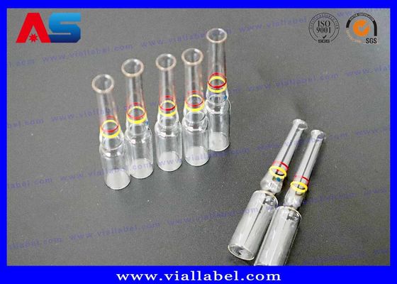 Vidro de cor transparente 1 ml / 3 ml / 5 ml Ampola com anéis decorados