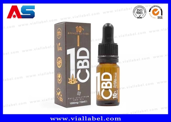 Caixa de armazenamento de frascos de vidro de 10 ml de CBD personalizada Caixa de impressão de frascos de óleo farmacêutico