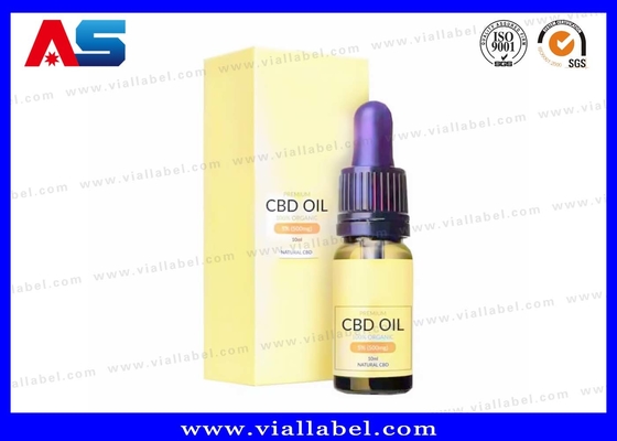 Caixa de armazenamento de frascos de vidro de 10 ml de CBD personalizada Caixa de impressão de frascos de óleo farmacêutico