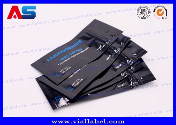 Bolsa de papel de alumínio de impressão preta para frasco de 10 ml para ensaio de androgénicos Cyp 10 ml frasco
