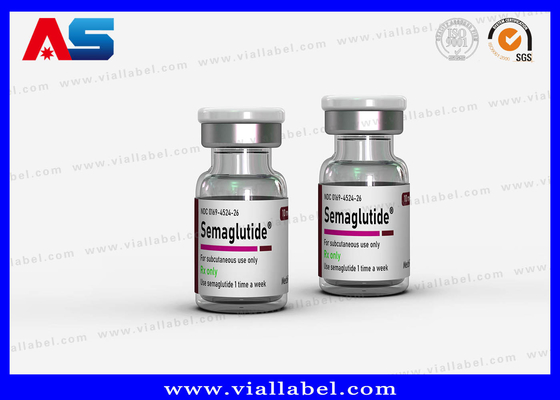 Semaglutide 2 ml Etiqueta de garrafa pequena adesiva personalizada com verniz de mancha UV / carimbo quente / folha