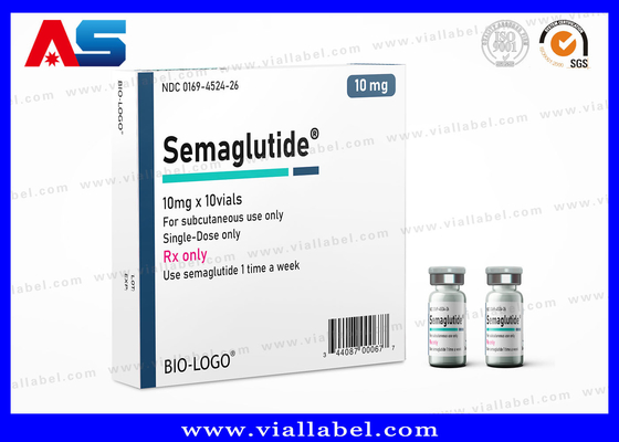 Semaglutide 2 ml Etiqueta de garrafa pequena adesiva personalizada com verniz de mancha UV / carimbo quente / folha