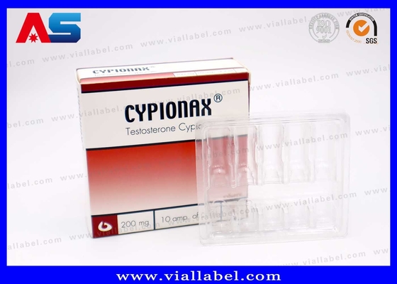 Caixa de papel e bandeja de plástico para 10 Amp de 2 ml MOQ 100pcs 55um espessura PET claro