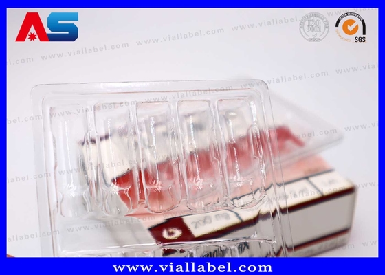 Caixa de papel e bandeja de plástico para 10 Amp de 2 ml MOQ 100pcs 55um espessura PET claro