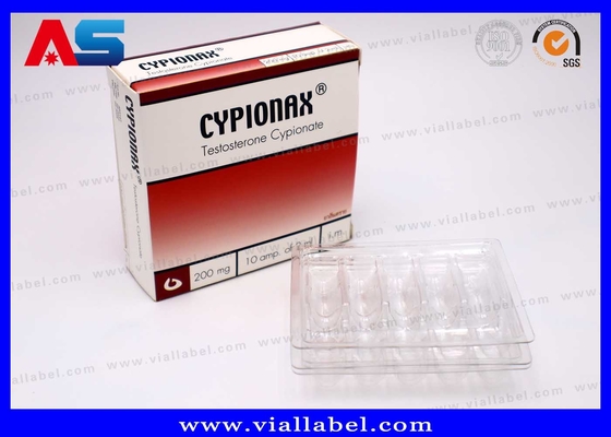 Caixa de papel e bandeja de plástico para 10 Amp de 2 ml MOQ 100pcs 55um espessura PET claro