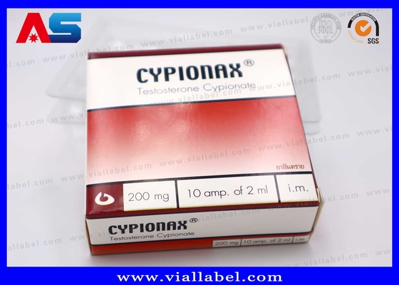 Caixa de embalagem farmacêutica CMYK para 10 ampolas de 1 ml Caixa de papel de ampola e bandeja de plástico