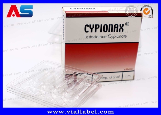 Caixa de embalagem farmacêutica CMYK para 10 ampolas de 1 ml Caixa de papel de ampola e bandeja de plástico