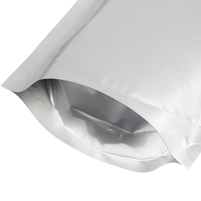 Saco de alumínio MOQ 100pcs Alumínio Prata Zip Lock Saco para 50 comprimidos