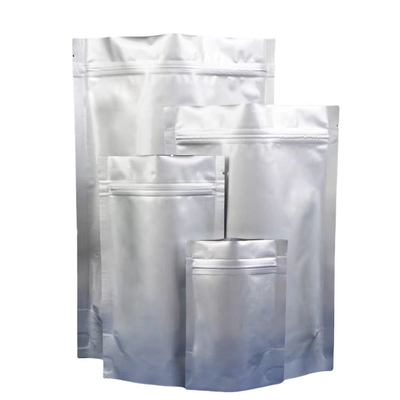 Saco de alumínio MOQ 100pcs Alumínio Prata Zip Lock Saco para 50 comprimidos