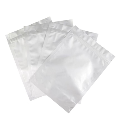 Saco de alumínio MOQ 100pcs Alumínio Prata Zip Lock Saco para 50 comprimidos