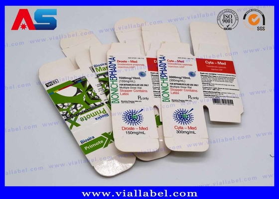 Bio Pharma 10 ml Caixa de frasco para óleos injectáveis garrafas de vidro Embalagem Personalizada Desenho gratuito Envio seguro