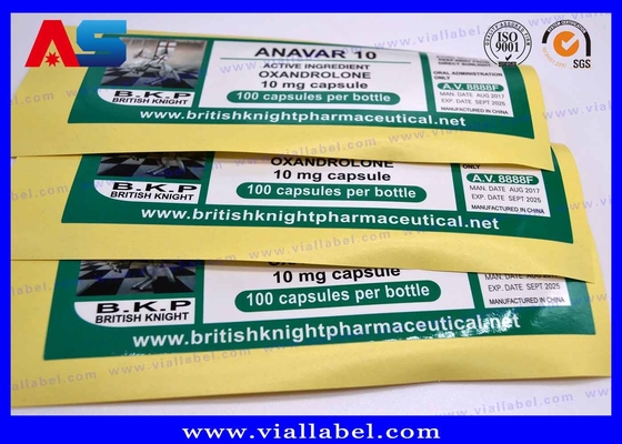 Rótulos de garrafas pequenas Britishhknight Óleos para injecção farmacêutica Brilhante Rótulos impermeáveis