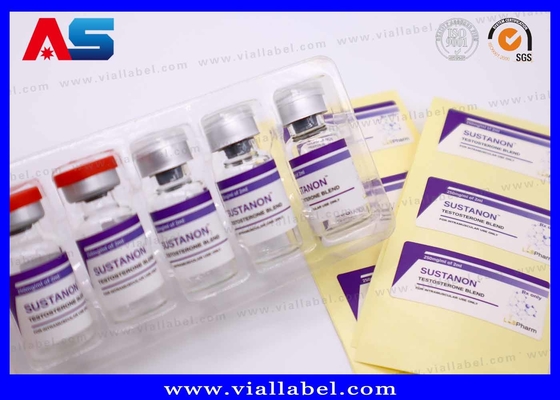 Rótulos de frascos de 10 ml feitos de película de pérola branca impermeável Adesivo forte Farmacêutico