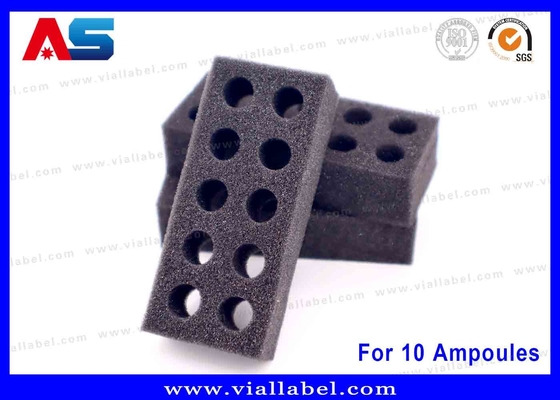 Taça de Ampolas de espuma EVA Negra    10x1ml Solução de Armazenamento Seguro para Uso Médico e Laboratorial