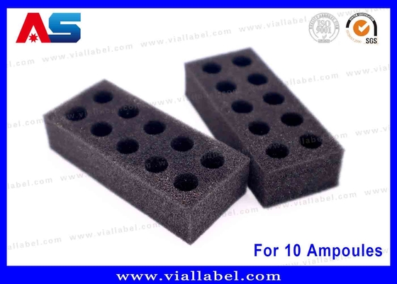 Taça de Ampolas de espuma EVA Negra    10x1ml Solução de Armazenamento Seguro para Uso Médico e Laboratorial