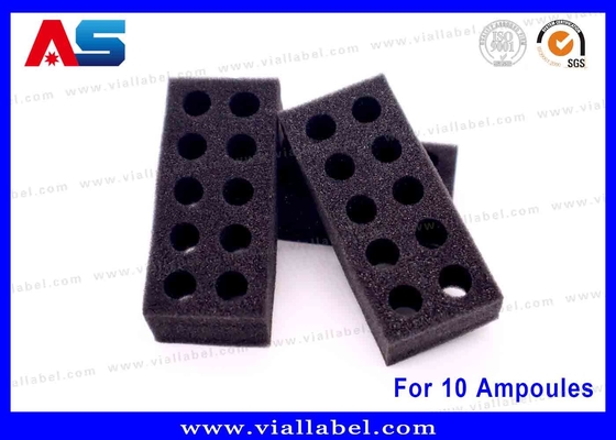Taça de Ampolas de espuma EVA Negra    10x1ml Solução de Armazenamento Seguro para Uso Médico e Laboratorial