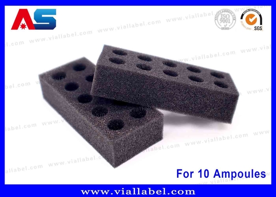 Pronto para envio: Armazenamento em espuma EVA preta para 10 ampolas    10x1 ml Solução de armazenamento seguro para embalagem de peptídeos