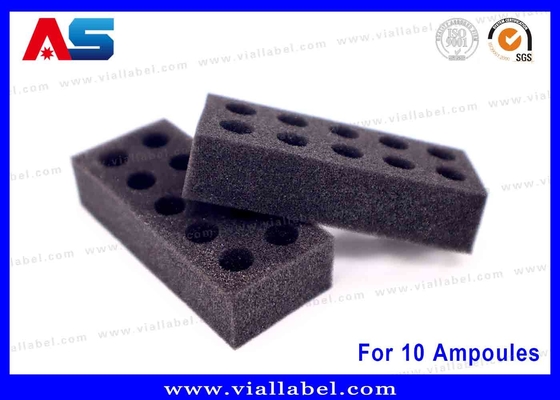 Pronto para envio: Armazenamento em espuma EVA preta para 10 ampolas    10x1 ml Solução de armazenamento seguro para embalagem de peptídeos