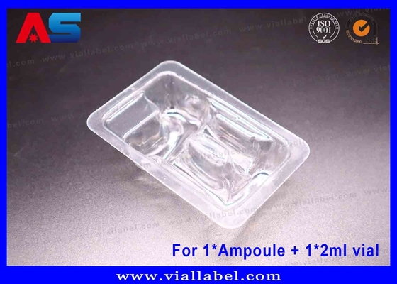 Caixa de bolhas de PET transparente embalagem segura de câmara dupla para ampola de 1 ml e frasco de 2 ml certificado pela ISO, 12 anos de experiência em exportação