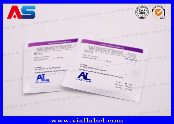 Etiquetas personalizadas de suplementos de fitness para frascos de vidro de 2ml/8ml/10ml. Impressão holográfica e à prova d'água à prova de adulteração. Mais de 12 anos de experiência.