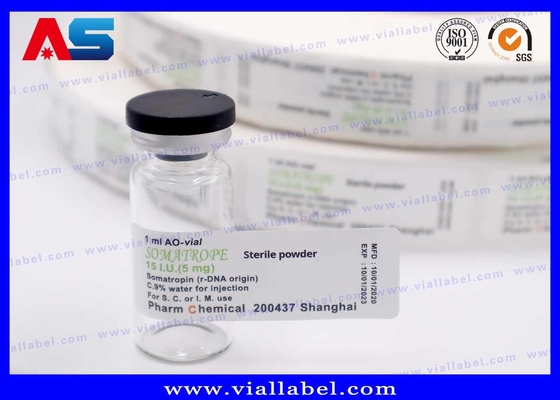 Etiquetas de frascos de vidro para injeção Impressão personalizada para suplementos de fitness Etiquetas de frascos de vidro Impressão à prova d' água DDP Envio