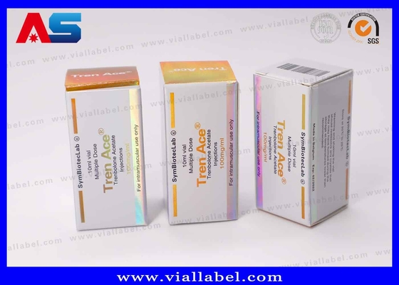 Caixas de cartão personalizáveis com efeito laser de 10 ml para frascos para medicamentos