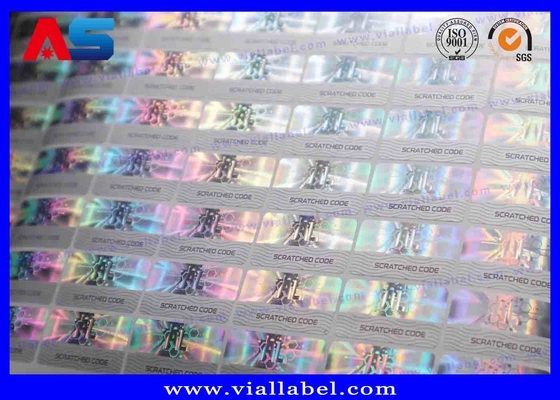 Etiquetas de segurança 3D holográficas raspadas para material PET anti-falsificação personalizável