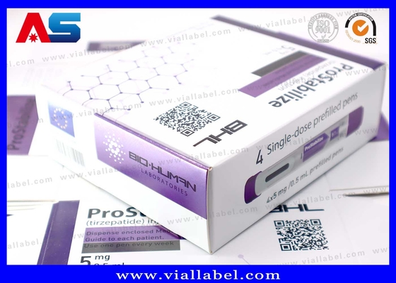 Frasco para Injecção de Tirzepatida (2 frascos x 2 ml) Caixa de embalagem de cartão para fisiculturismo