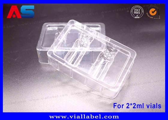 Caixas personalizadas de frascos de HCG gravados a laser (57x57x25mm) com inserção de bolhas de PVC. MOQ 500. Preço direto da fábrica.
