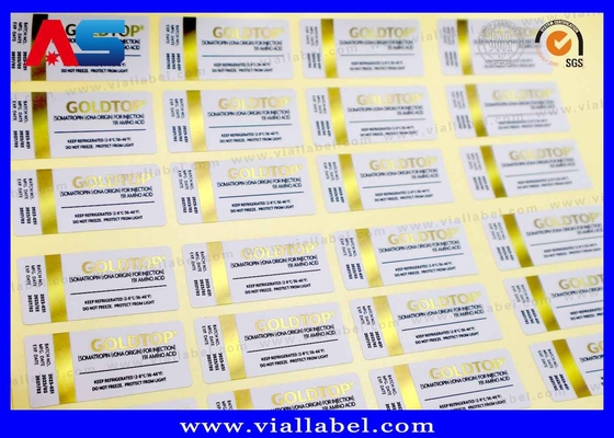 Adesivo Forte Frasco 10ml Adesivos Impressão em Folha de Ouro Para Peptídeos Liofilizados por Injeção