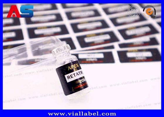 White Pearl Film Etiqueta de garrafa pequena para óleos de injecção Adesivos, adesivos de frasco Hcg Impressão de logotipo personalizado