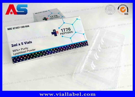 Caixa Pequena Holográfica a Laser BPC, Caixa Farmacêutica para 2 Frascos de 3ml Impressão