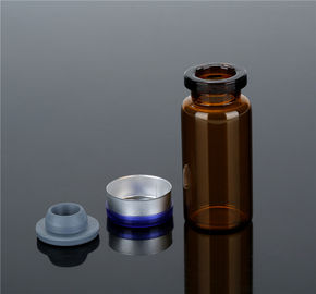 Tubos de ensaio de vidro pequenos 8ml do óleo essencial, tubo de ensaio de vidro da injeção ambarina com tampa da borracha e do ouro