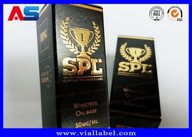 Armazenamento em cartão impresso Caixas de frascos de 10 ml com tampa Gel de fisiculturismo Folha de ouro Embalagem folha de ouro / efeito holograma