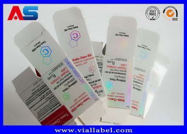 250 g de pó de péptidos 10 ml Caixas de frascos Impressão personalizada Caixas de embalagem farmacêutica impermeável