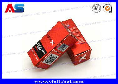 Caixas de frascos de 10 ml vermelhas para óleos Frascos de frascos de peptídeos Embalagem Tamanho 3*3*6CM Etiquetas de frascos de 10 ml