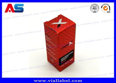 Caixas de frascos de 10 ml vermelhas para óleos Frascos de frascos de peptídeos Embalagem Tamanho 3*3*6CM Etiquetas de frascos de 10 ml