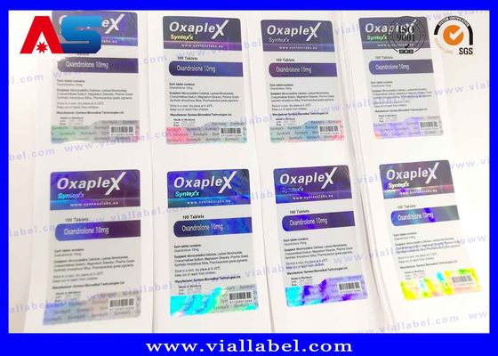 Etiquetas Holográficas para Frascos de 10ml de Peptídeos Injetáveis Impressão de Etiquetas para Frascos de Prescrição 4C Cor Completa 60 x 25 mm